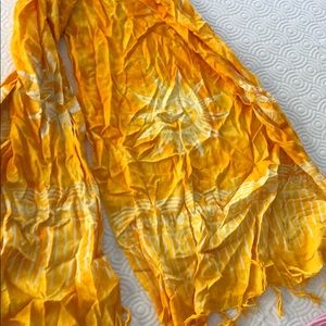 Bright yellow tie dye scarf!!